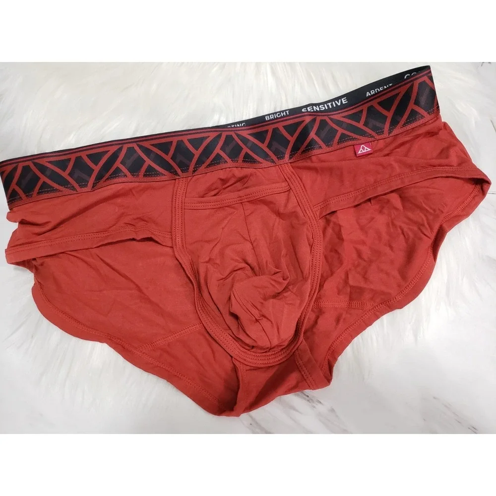 NEW LARGE Krakatoa Men's Briefs PINATUBO LAVA RED
